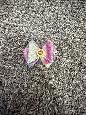 Glitter Ombre Hair Bow with Flower Center